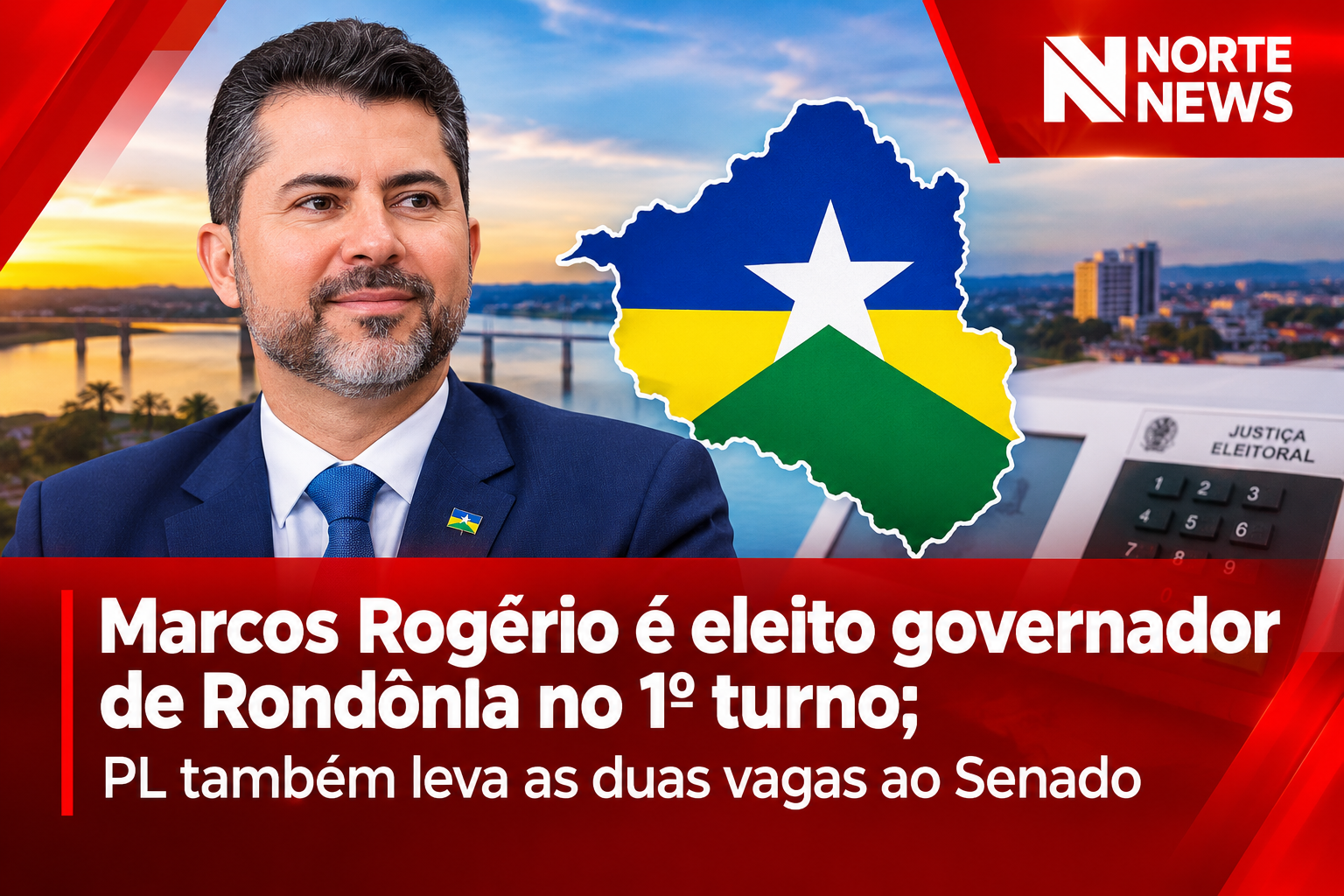 Marcos Rogério é eleito governador de Rondônia no 1º turno; PL também leva as duas vagas ao Senado