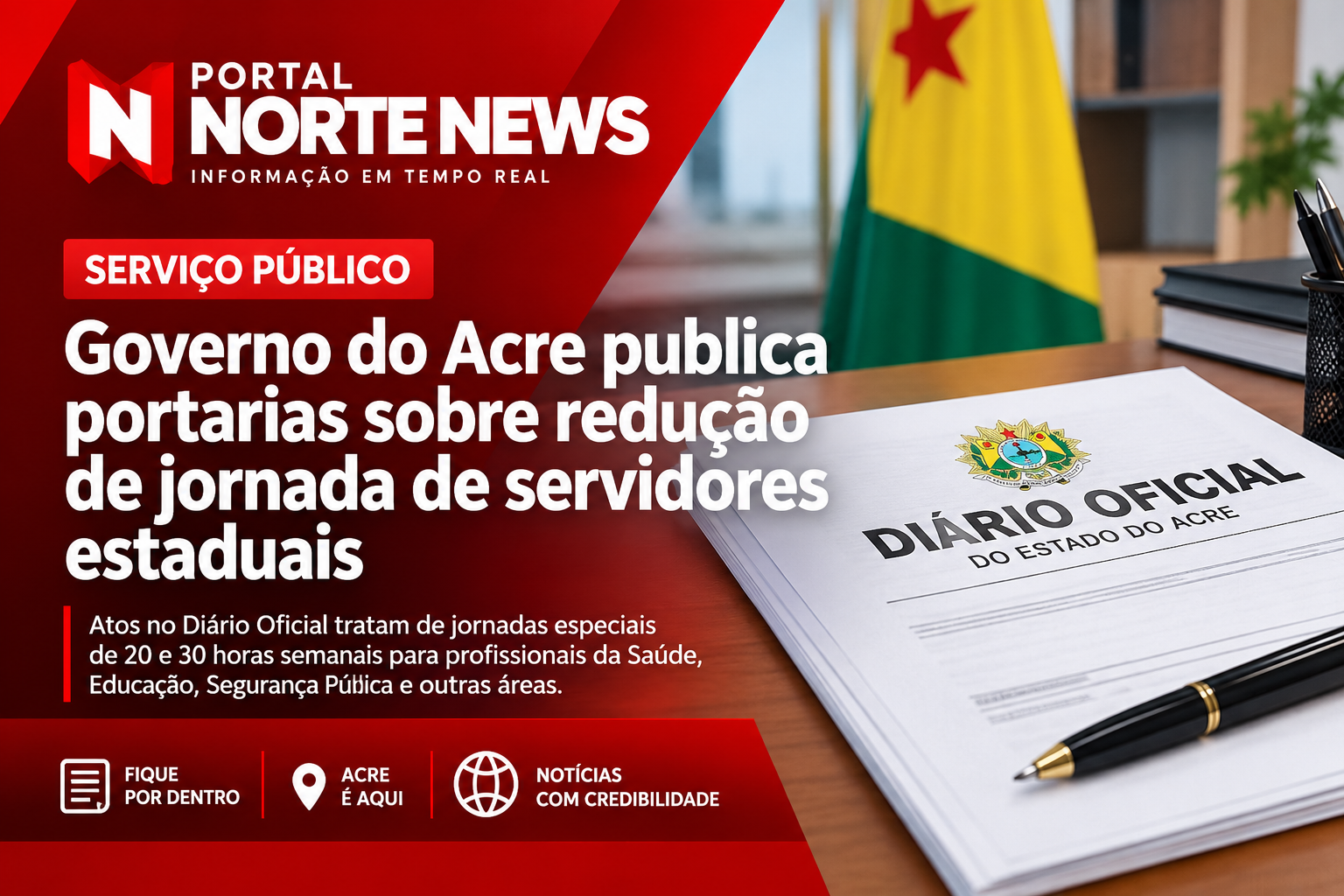 Governo do Acre publica portarias sobre redução de jornada de servidores estaduais